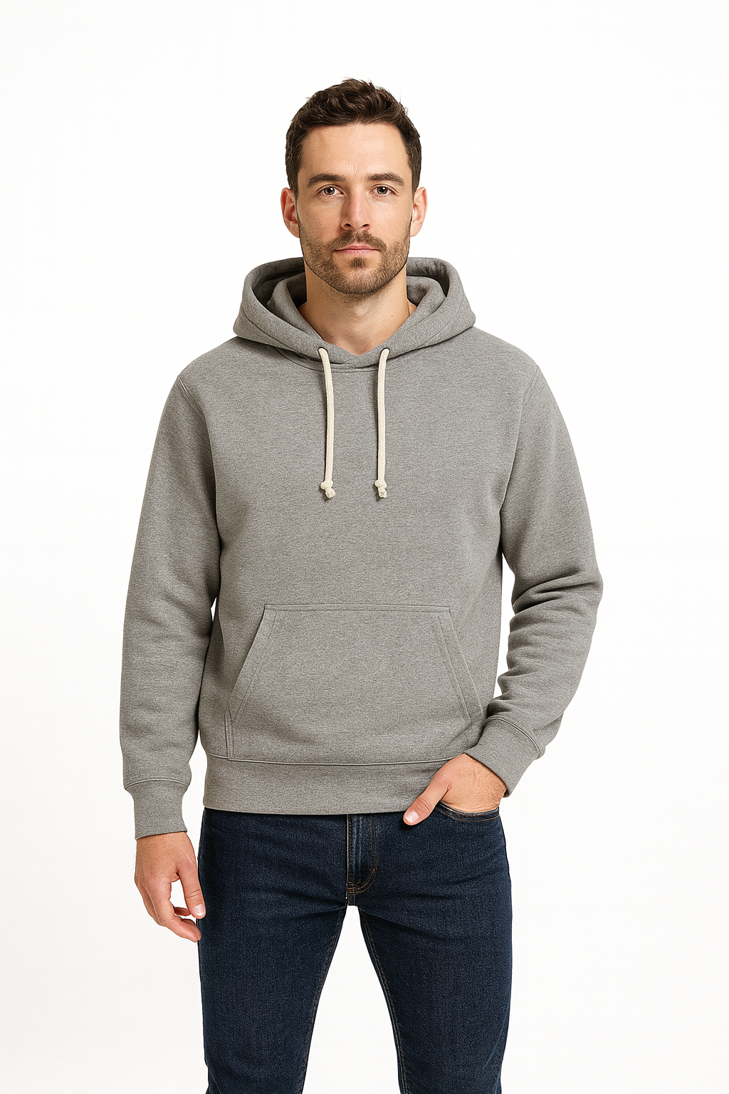 Buzo con capucha Hoodie canguro gris Osil