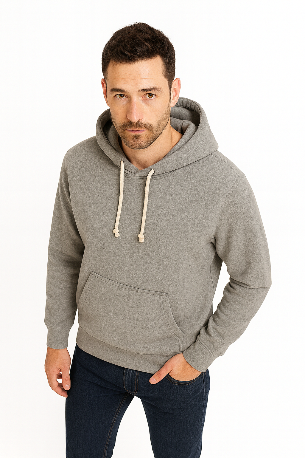 Buzo con capucha Hoodie canguro gris Osil